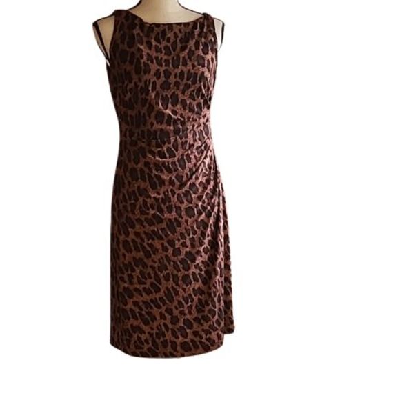 Ralph Lauren Dresses & Skirts - Ralph Lauren sz 8 Leopard Bodycon Midi Career Wear Designer Dress